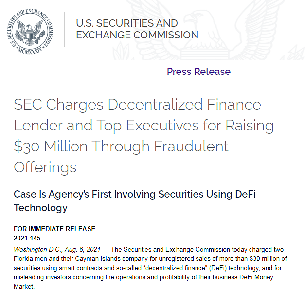 美SEC指控区块链信贷公司非法出售超3000万美元证券 - 2