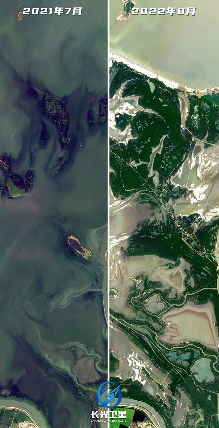 长江全流域遭遇61年最严重干旱 吉林一号卫星拍下惊人对比图像 - 6