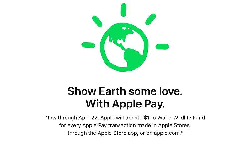 苹果庆祝地球日，在 Apple Store 使用 Apple Pay 的每笔交易都会捐款 1 美元 - 1