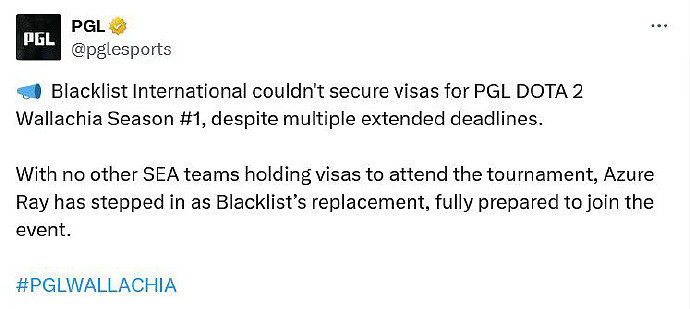 Blacklist倒于签证 PGL宣布：AR替补出战PGL瓦拉几亚S1 - 2