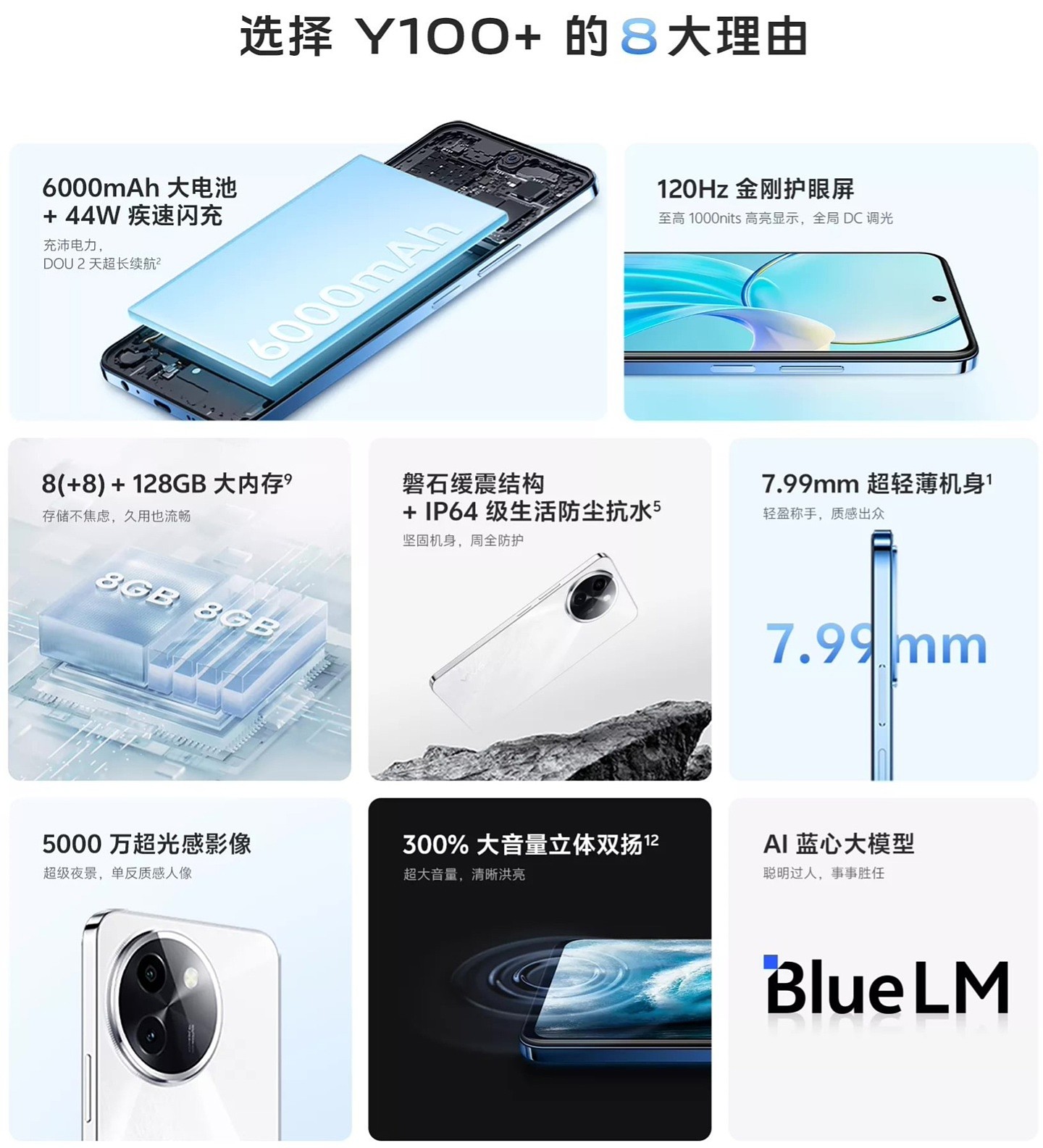 vivo Y100+ 上架官网：6000mAh 电池，8+128GB 版本 1499 元 - 2