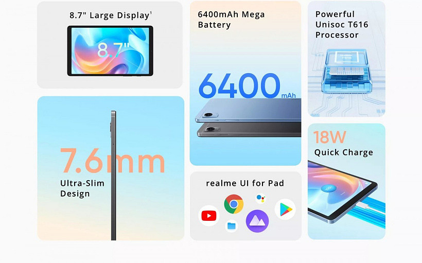 realme Pad Mini 平板规格曝光：8.7 英寸屏，将于 4 月 4 日在菲律宾发布 - 2