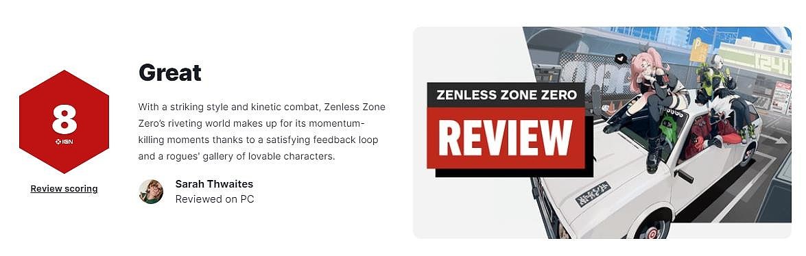 《绝区零》媒体评分公开：M站媒体均分81 获IGN 8分GS 7分评价 - 2