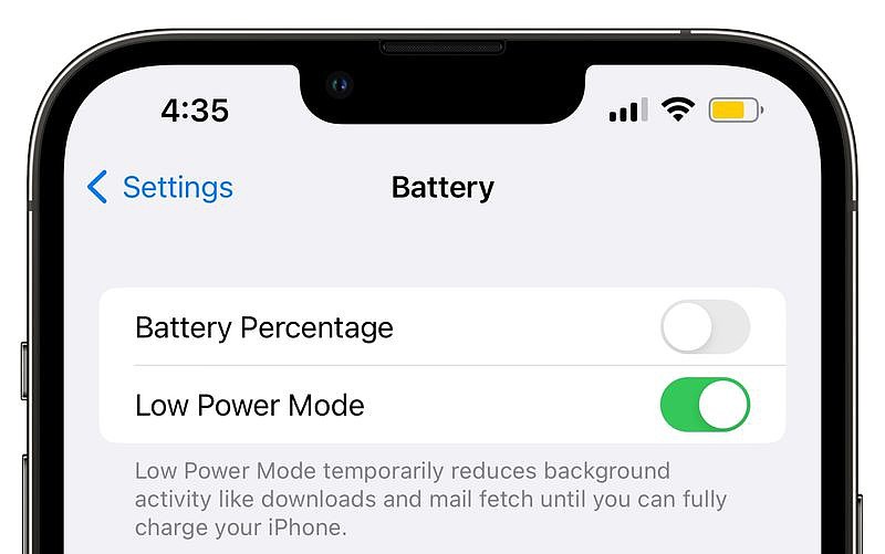 苹果 iOS 16 Beta 6 低电量模式下新增关闭刘海屏 iPhone 状态栏电池百分比选项 - 3