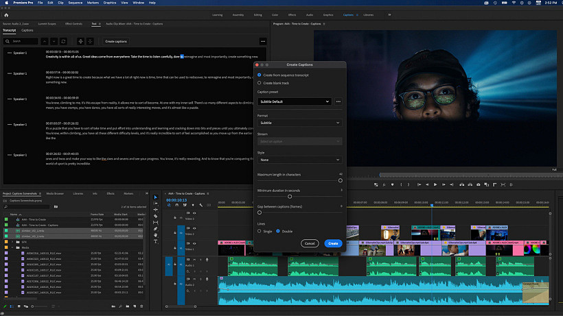 Adobe Premiere Pro 视频剪辑已适配苹果 M1 Mac：比 Intel 版快 80%，新增语音转文字制作字幕 - 3