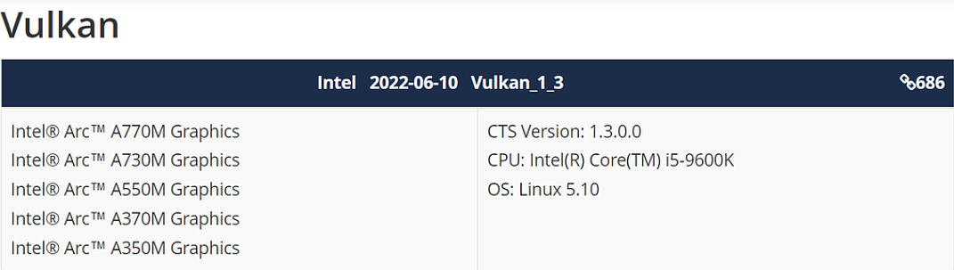 英特尔 Arc 移动独显已支持 Vulkan 1.3 API - 1