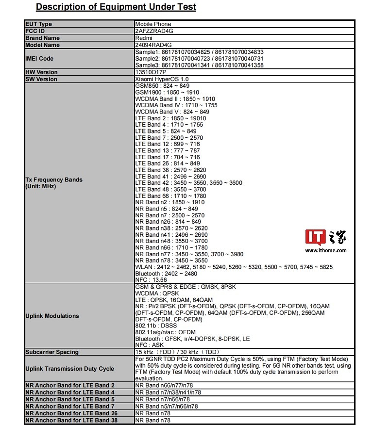 小米 Redmi Note 14 手机通过 FCC 认证：预装澎湃 HyperOS、配 33W 充电器 - 2