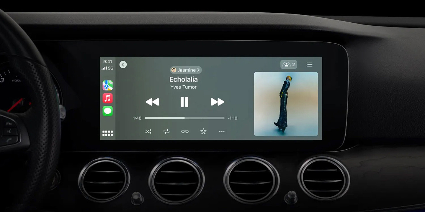 iOS 17 中 CarPlay 新特性汇总：乘客共享和控制音乐、新增深色模式等 - 1