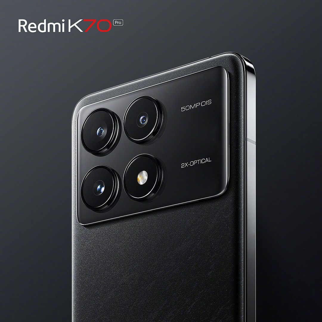 小米 Redmi K70 Pro 手机外观亮相：“墨羽”配色，后置矩阵三摄 - 5