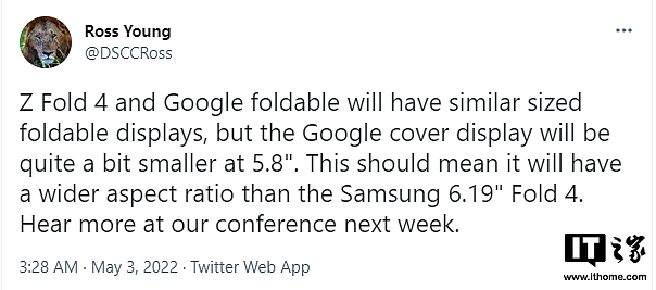 消息称谷歌 Pixel Notepad 可折叠手机将采用 5.8 英寸外屏，机身短而宽 - 1