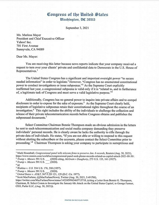 美国众议院不知道雅虎现任CEO是谁？警告信发给了4年前的CEO - 2