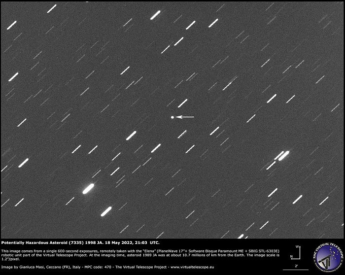 NASA：一颗小行星将于5月27日掠过地球 直径只有1.77千米 - 1