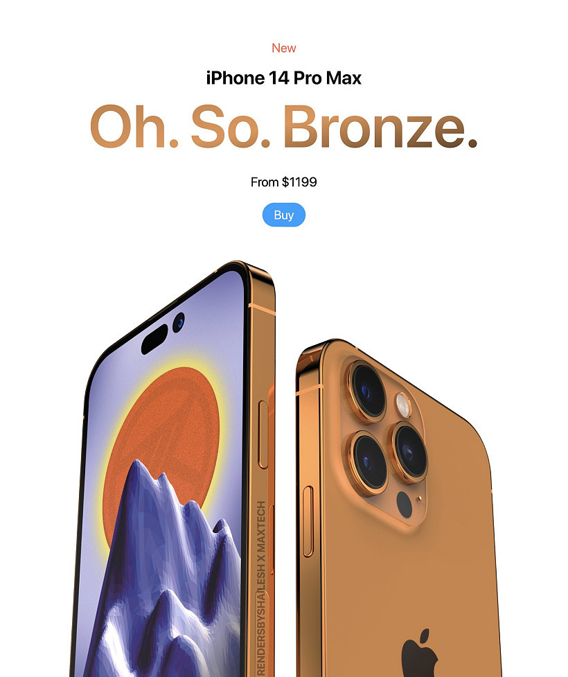 苹果 iPhone 14 Pro Max 全新古铜色版渲染图出炉：辨识度拉满 - 6