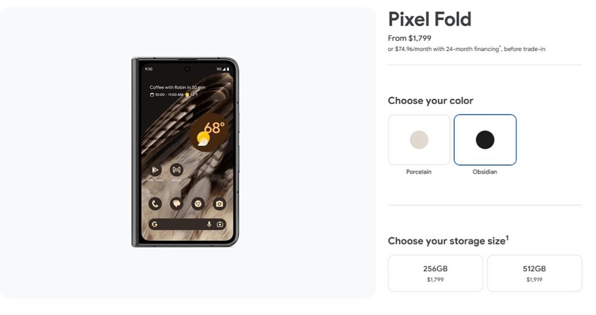 谷歌首款“亲儿子”折叠屏手机 Pixel Fold 正式发布：Tensor G2、7.6 英寸内屏，1799 美元起 - 9