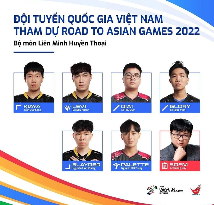 亚运会越南LOL国家队名单公布：SofM教练带队！DIAI、GLORY双中单 - 1