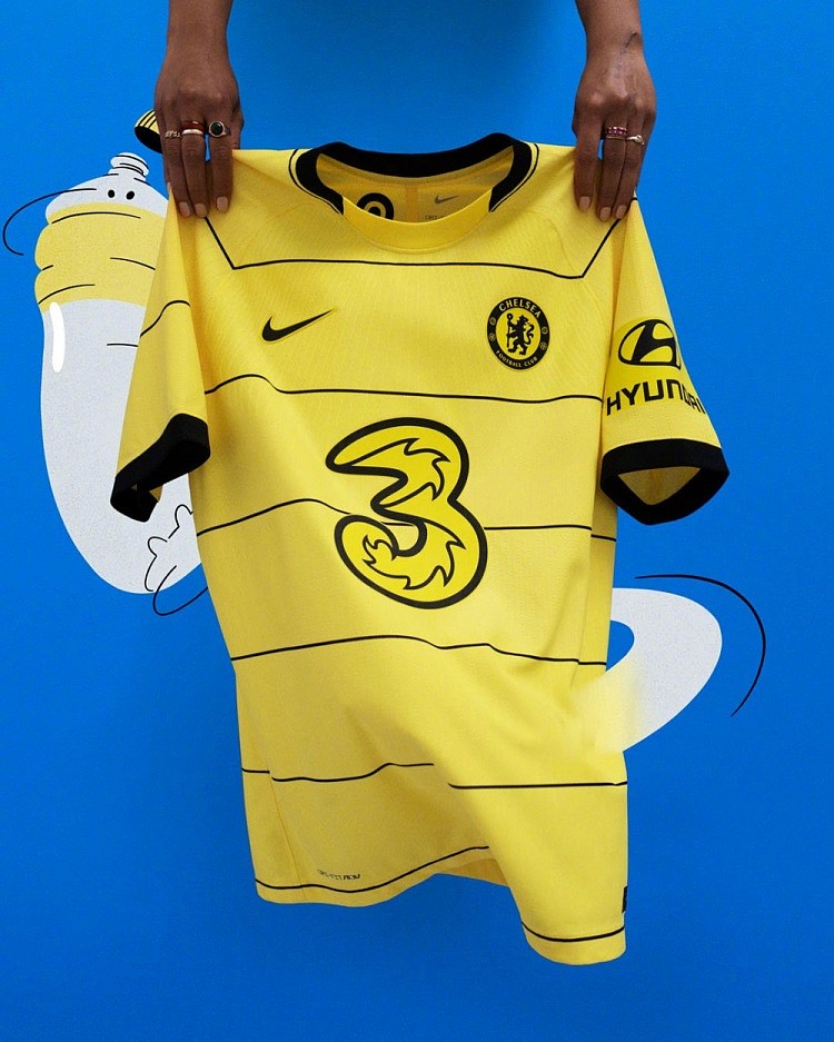 切尔西21/22赛季客场球衣发布：黄黑配色+水平细条纹 - 5