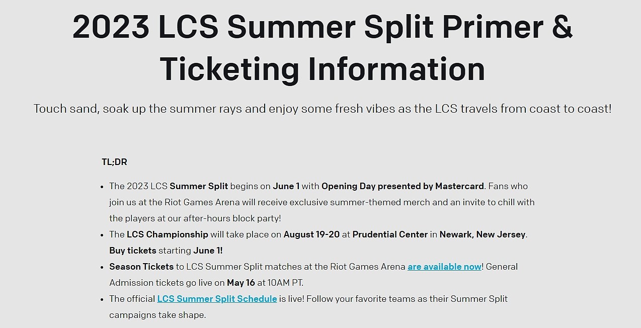 LCS夏季赛开赛时间公布：6月2日开赛，揭幕战C9 vs GG，决赛8月末 - 3