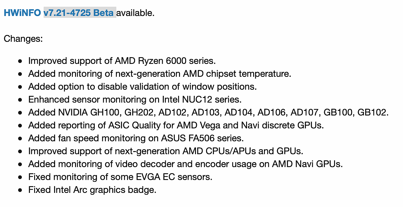 硬件监测软件 HWiNFO 曝光英伟达 RTX 40 系列显卡：包括 AD102、103 等多款 GPU - 1