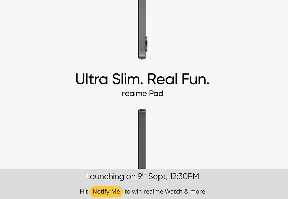 realme Pad 海外版将于 9 月 9 日发布：主打轻薄，厚度 6.9 毫米 - 1