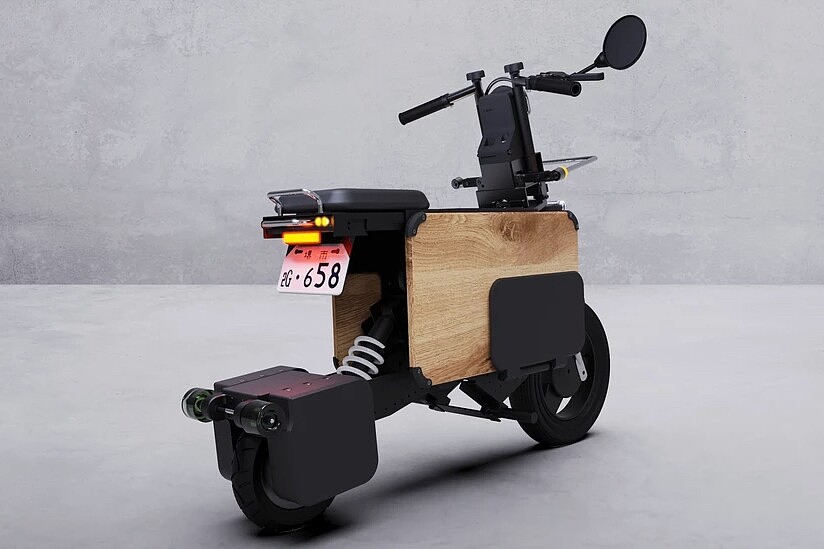 Tatamel电动摩托车：可折叠后放在桌子下面 - 5