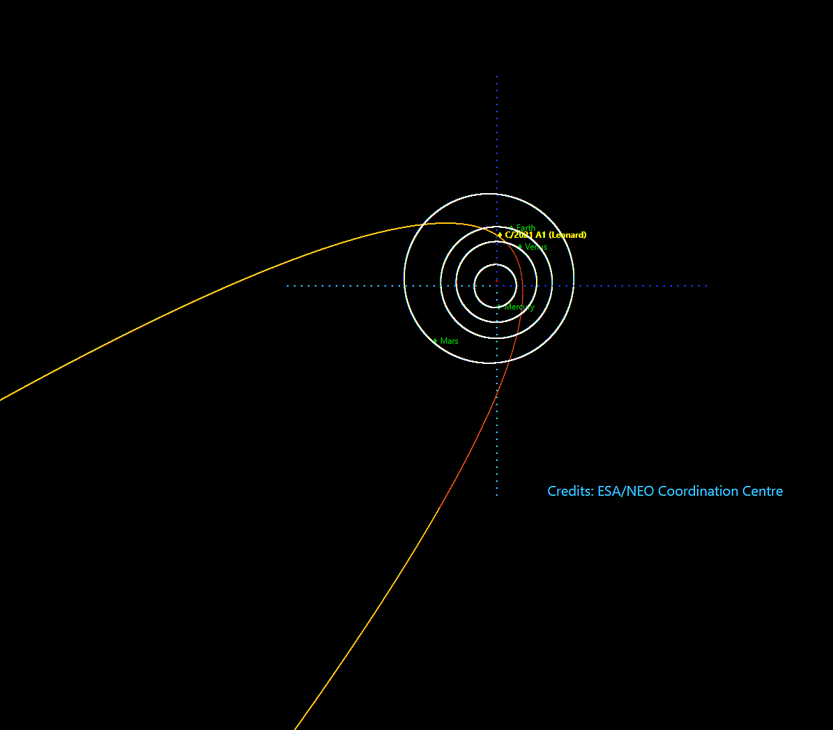 ESA公布Leonard彗星流经天空的彩色图像 - 2