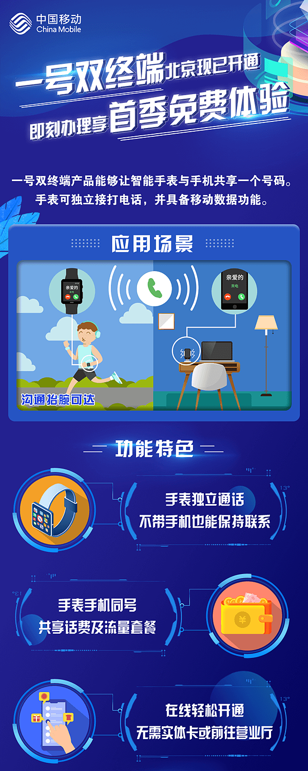 北京移动推出一号双终端业务 可3个月免费体验 - 2