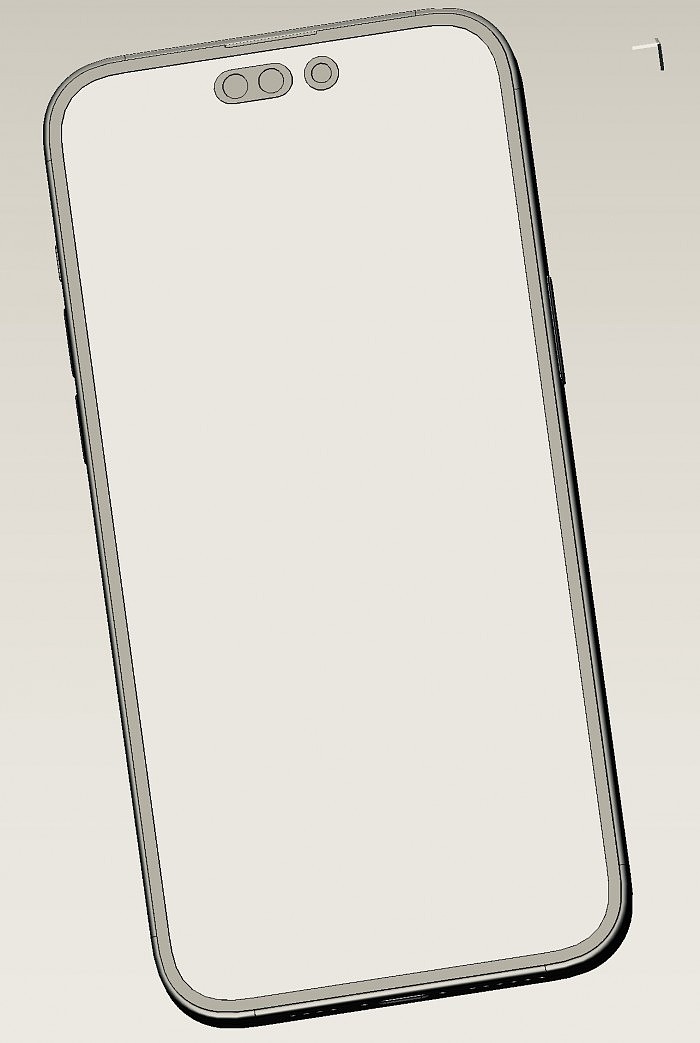 iPhone 14 Pro Max的CAD图曝光 感叹号取代刘海 边框窄了20% - 4