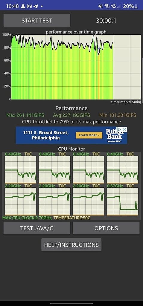Samsung Galaxy S22 Ultra Exynos CPU Throttling Test