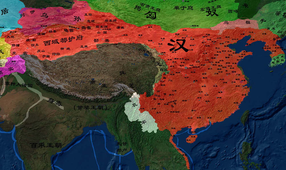 古代“车师”是哪里？西汉设置都护府标志新疆归属中央的开始——西汉疆域图 - 2