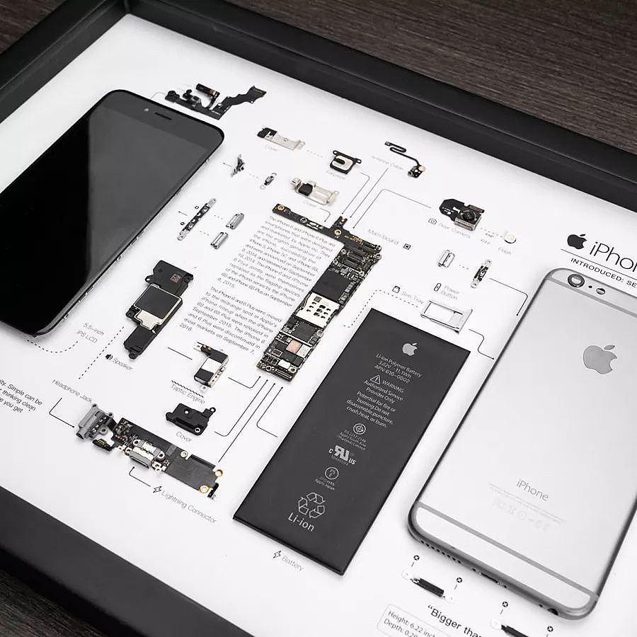 换种角度欣赏 iPhone 6 Plus，工作室 Grid Studio 推出该机型拆解艺术相框 - 6