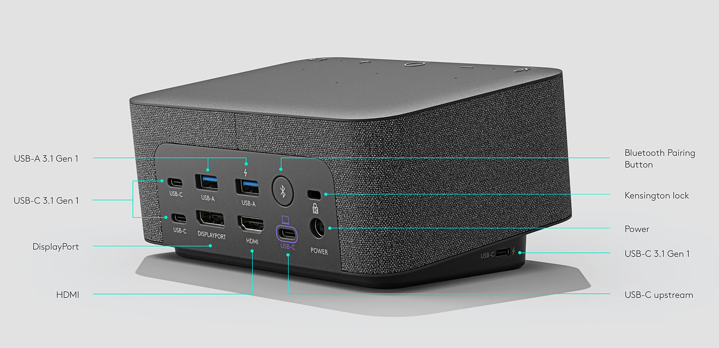 罗技发布 Logi Dock USB-C 扩展坞：支持双显示器连接，内置麦克风 - 2
