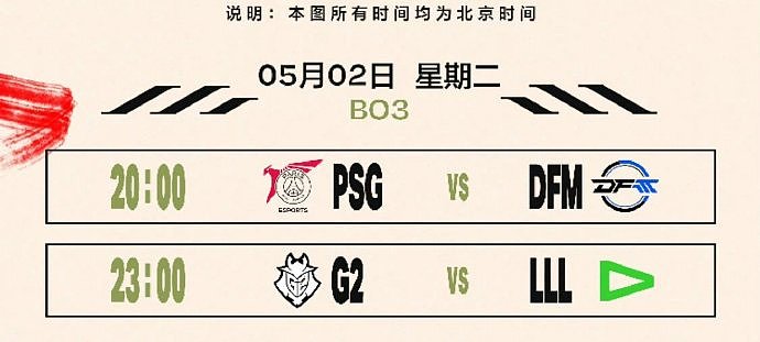 今日MSI赛程预告：全部采取BO3赛制，PSG、G2将登场 - 1