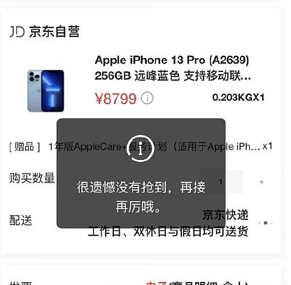 苹果 iPhone 13/Pro 系列手机预售遭火爆抢购，显示“请重试”，网友：就当存钱了 - 2