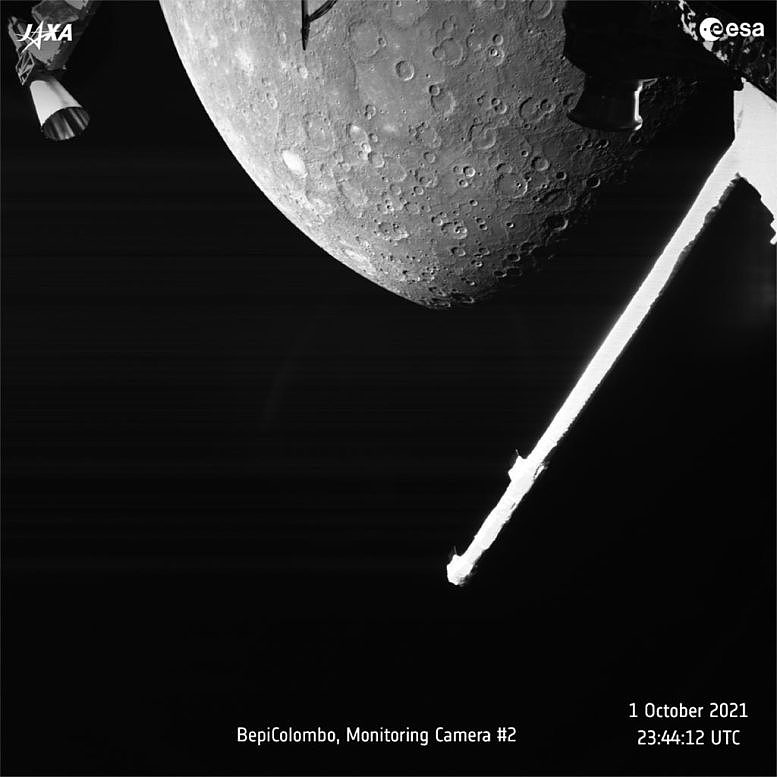 BepiColombo航天器在重力辅助操纵中捕捉到水星的高清图像 - 1