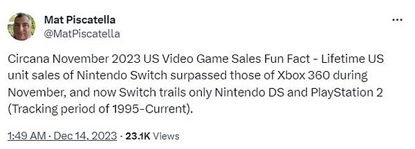 Switch超越Xbox 360荣登美国第三大畅销游戏主机宝座 - 2