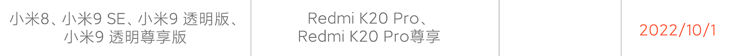 小米 8、9 SE、Redmi K20 Pro 等 6 款机型停止官方售后维修服务 - 2