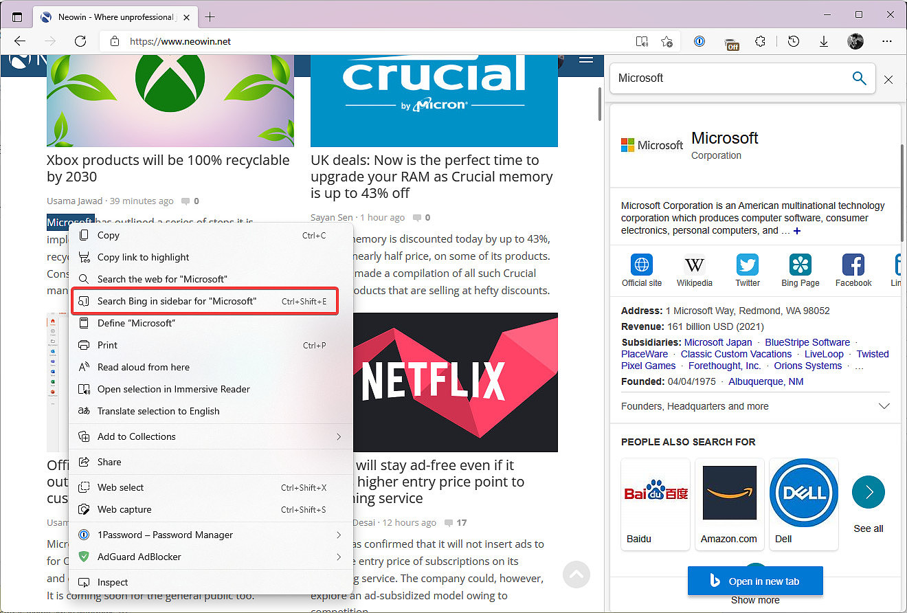 在Windows上的Chrome Canary浏览器迎来侧边栏中的搜索页 - 2