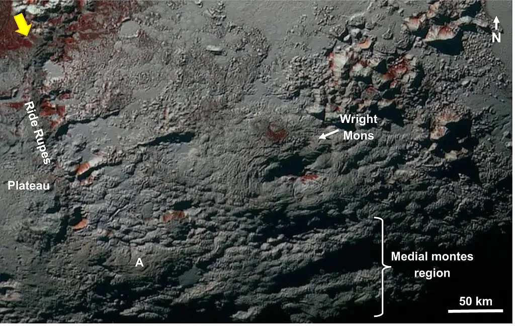 冥王星表面奇怪特征可能是由冰火山活动造成的 - 4