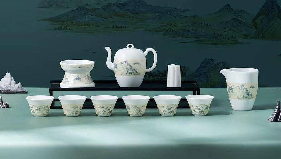 千里江山茶具：意叁陶瓷重拾中式茶器审美，上演陶瓷版只此青绿 - 2
