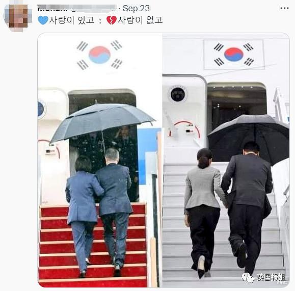 韩国总统爱妻人设崩塌！抢走雨伞让妻子淋雨，网友：跟川普一模一样！ - 14