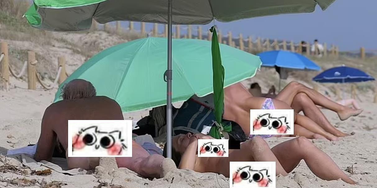 全裸在海滩上沐浴阳光，演员查尔斯·丹斯与小22岁的女友激情四射 - 6