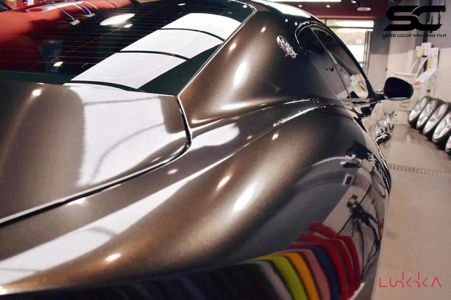 玛莎GT全车装贴SC改色膜超亮金属黑 - 9