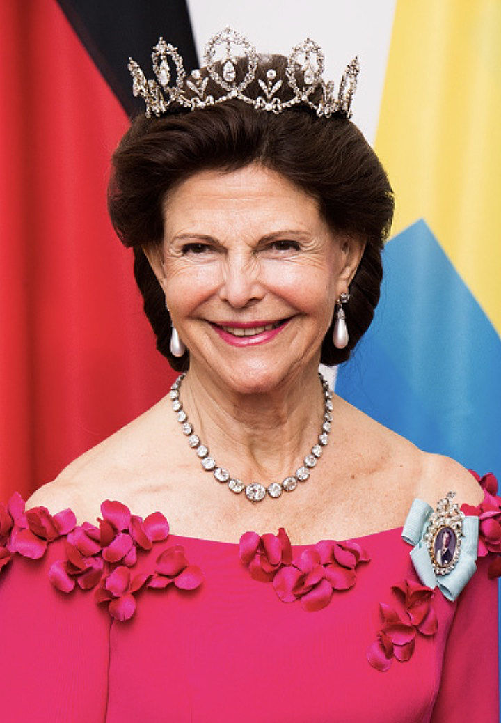 瑞典王室接待德国总统，77岁王后戴200年祖传皇冠出席，惊艳众人 - 10
