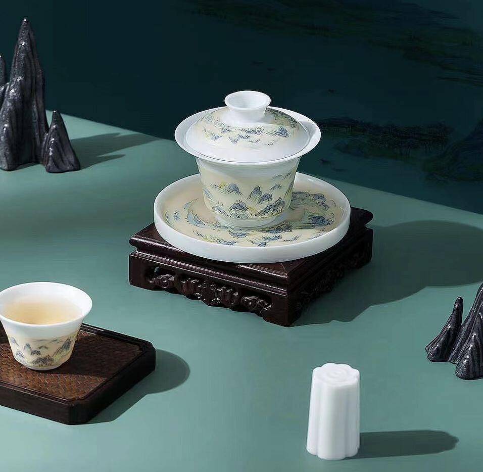 千里江山茶具：意叁陶瓷重拾中式茶器审美，上演陶瓷版只此青绿 - 4