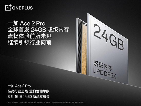 全球首发 24GB 超级内存 一加 Ace 2 Pro 再造流畅新巅峰 - 1