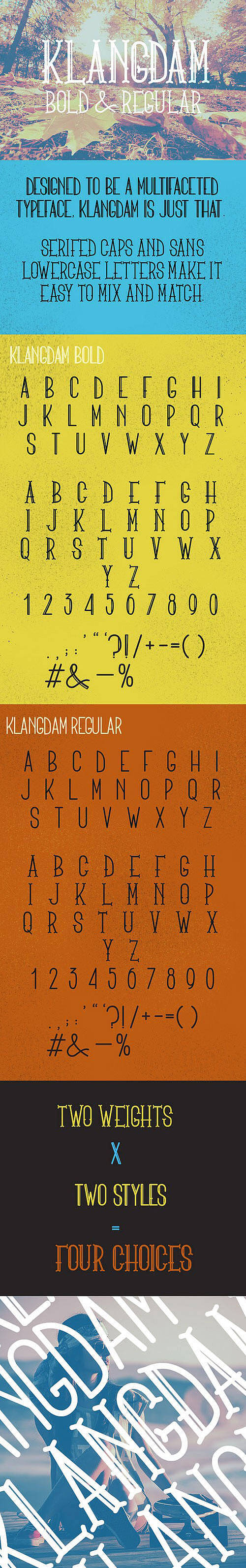 Klangdam可爱艺术设计英文字体，可爱手账字体 - 1