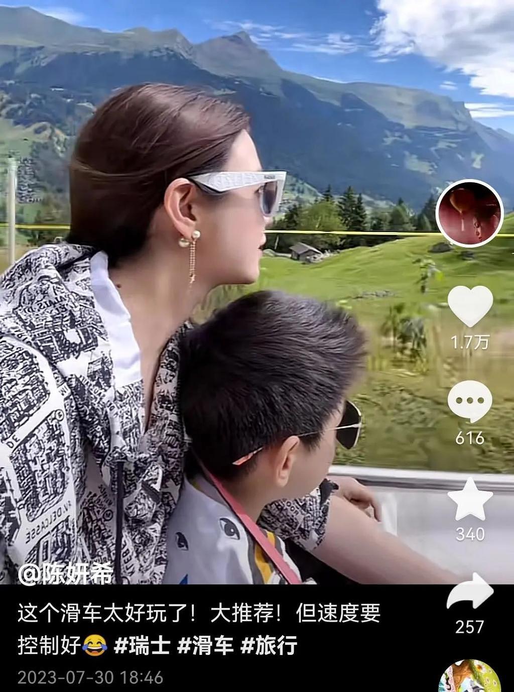 陈妍希带儿子瑞士度假，6 岁小星星玩滑车和陈晓如复制粘贴 - 2