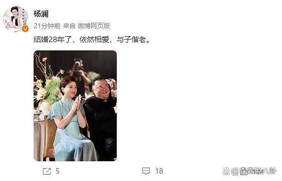 杨澜结婚 28 年发文向丈夫示爱，吴征又胖了，衣服都快穿不下 - 2