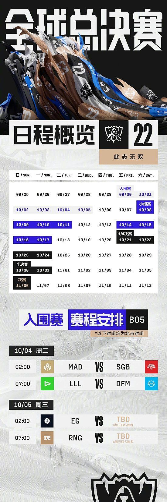 LOL S12入围赛淘汰赛赛程公布 RNG10月5日将迎来BO5 - 3