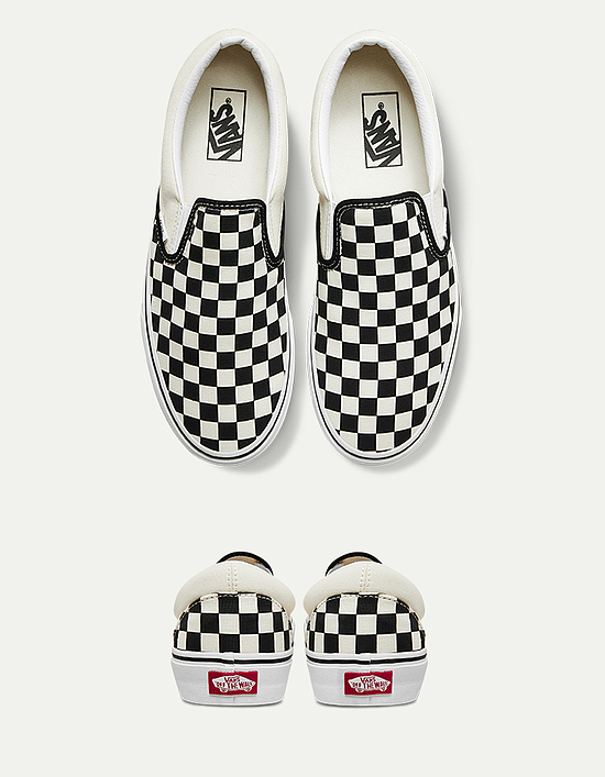 VANS SLIP-ON 黑白棋盘格帆布鞋